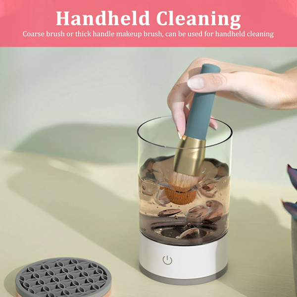 USB Elektrisk Sminke Brush Cleaner Portable 2 In 1 Sminke Børster Tørking Rack Lazy Cleaning Brush