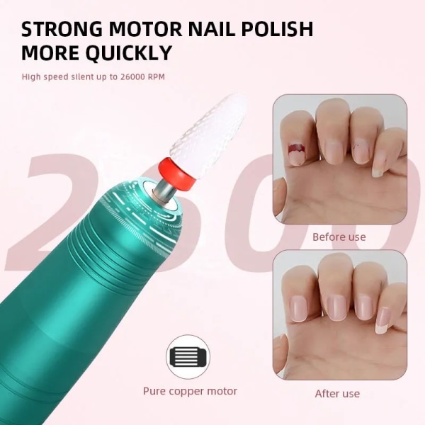 Wireless Nail Drill Penn USB Nail File Polishing Pen Opladbar Nail Drill Machine Portable