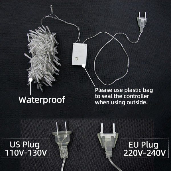 Jul Lys Led String Fairy Light 8 Modes Jule Lys Til Bryllup Fest Ferie Lys
