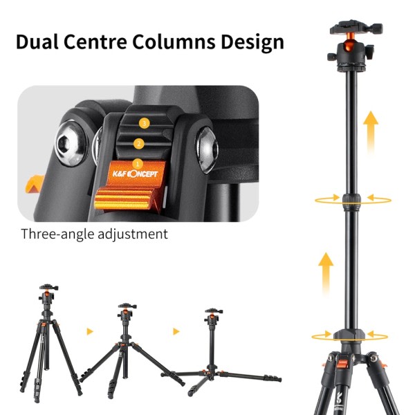 Kamera Stativ för DSLR Bärbart Aluminium Rese Stativ med 360 graders Panorama Ball Head Quick Release