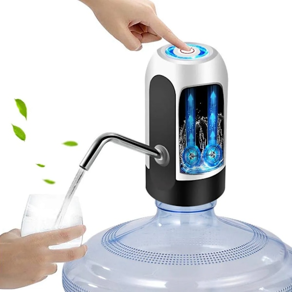 Elektrisk bærbar vand dispenser pumpe til 5 gallon flaske usb opladning med forlænger slange tønde værktøj