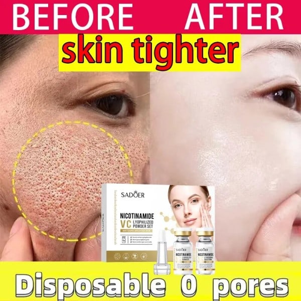 Krymp porer Ansikte Serum Niacinamid Vitande Frystorkad Podwer Set Hydrating Ljusna Anti-aging Anti rynkor Hud vård