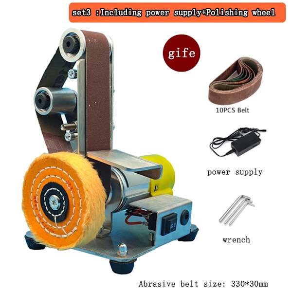 Multifunktionell Skrivbord Vertikal Mini Elektrisk Slipmedel Bälte Sandpapper Polering Maskin