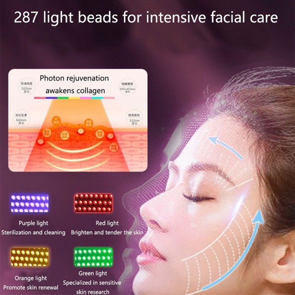7 färger LED mask PDT LED mask ljus terapi hudvård verktyg skönhet hälsa ansiktsmasker