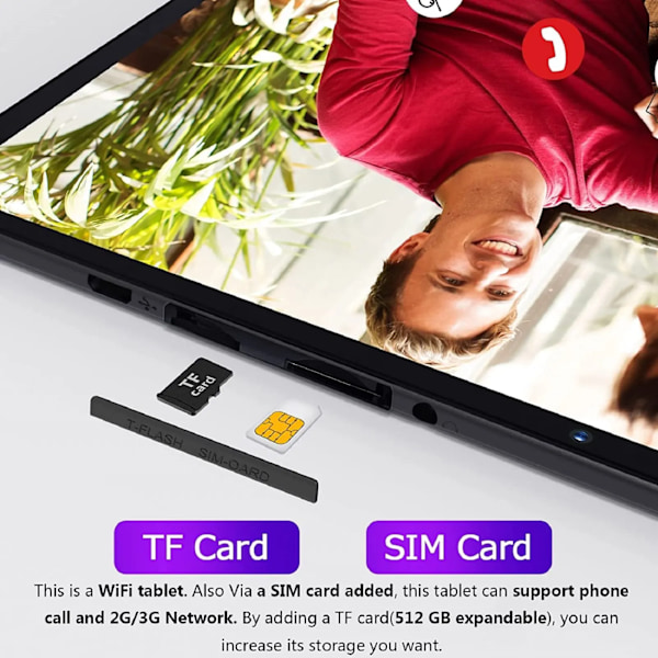 10 tum surfplatta PC med SIM plats Android 10 64 GB Quad Core Touch Skärm