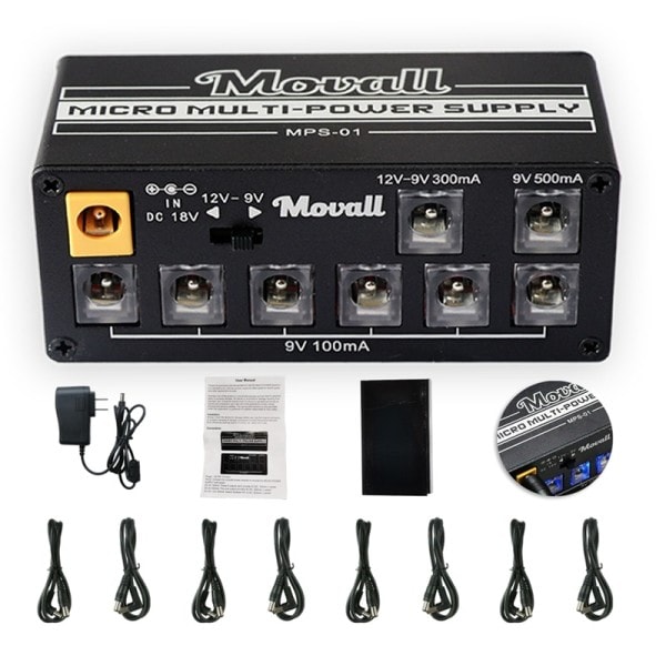 Gitarr Pedal Ström försörjning 8 Isolerad Utgång Anti-interferens 18W Olikt Utgång Gitarr Effekt Ström
