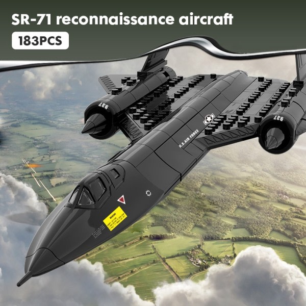 Air Force Blackbird Reconnaissance Flygplan Legering Modell Fighter Montering Byggnad Block Leksak