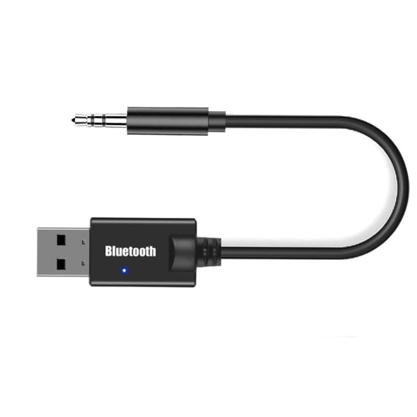 Mini 3.5MM Jack AUX Bluetooth Mottaker Bil Kit Lyd MP3 Musikk USB Strøm Adapter