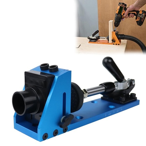 Træbearbejdning Skråt Hul Dyveling Jig Lomme Hul Jig Kit Med 9,5 mm Bor Bit Guide