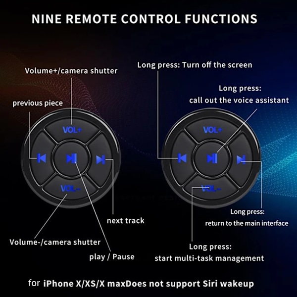 Trådløs Bluetooth Fjernbetjening Controller Medie knap
