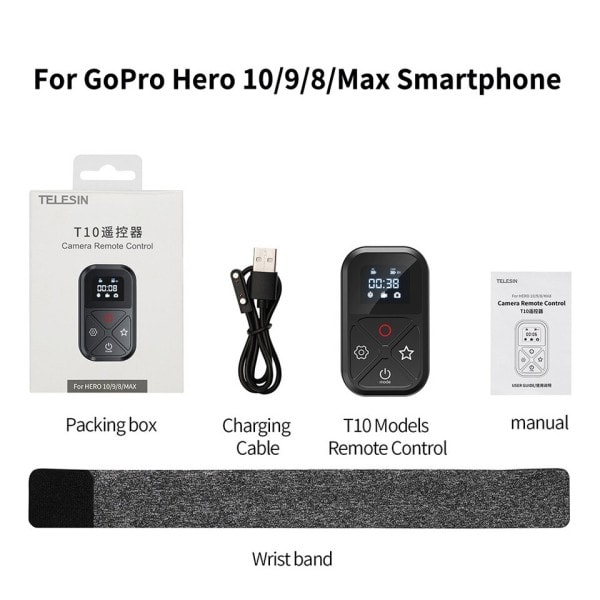 Bluetooth Fjernkontroll Kontroll For GoPro Hero 11 10 9 8 Max 11 Mini Med håndledd stropp