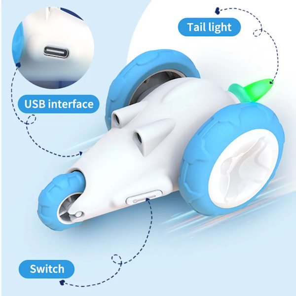 Smart Interaktiv Katteleker Oppladbar Elektrisk Sensor Selvbevegende Mus Leker for katter