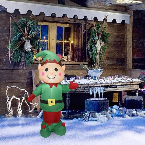 Oplyst jul Iatable Elf Jule Elver Iatable Gård Dekor Julemand Hjælper Nisser Figur Karakter
