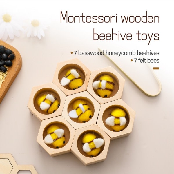 Montessori legetøj  træ bikube legetøj  baby legetøj  saml blokken bikuben legetøj
