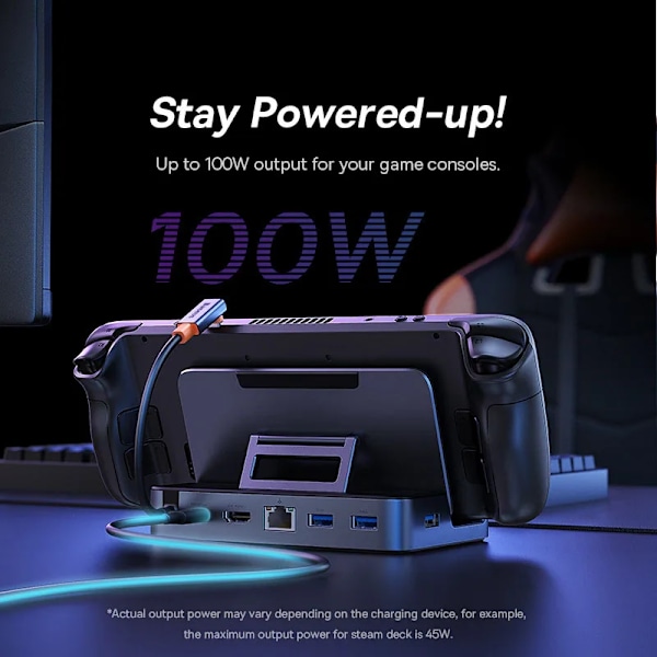Bästa kvalitet USB C Dockningsstation för Steam Däck Nintend Switch 6-in-1 Typ C till 4K@60Hz HDMI-kompatibel Gigabit Ethernet USB  3.0 Hub