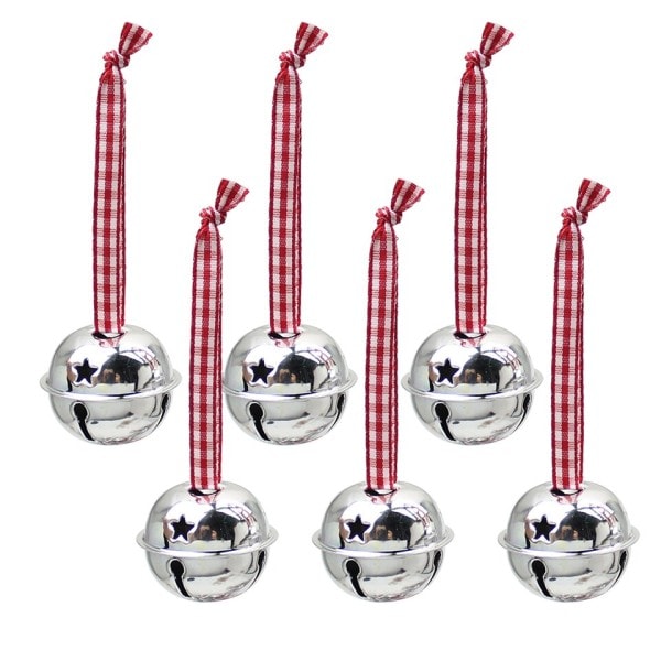 6 stk jule jingle bjeller jule tre anheng pynt