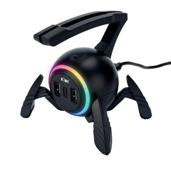 RGB LED Lys Gaming Mus Bungee Kabel Arrangør Fleksibel Træbefri Mus Opvikling Gaming Enheder Wire Fixed med Type-C port