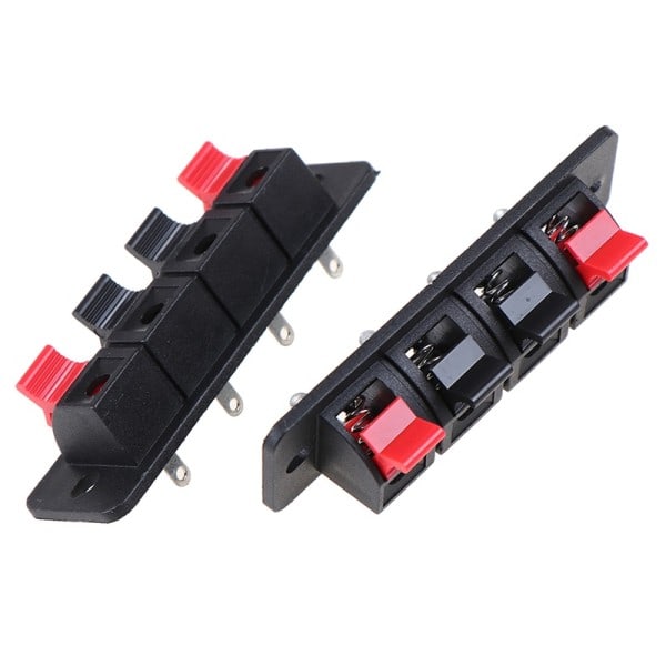 2 Pcs 4 Positioner Stik Terminal Push In Jack Fjeder Load Audio Speaker Terminals