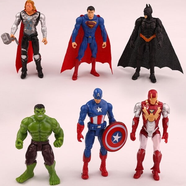 Avengers Super Heroes Action Figurer Captain America Thor Spider Man Iron Man Dolls Toy Set