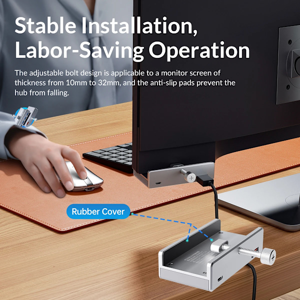 Data Transmission Hub Aluminium 4 Porte USB 3.0 Clip HUB
