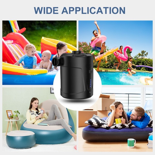 Elektrisk Luft Pumpe Bærbar Quick-Fill Luft Pumpe 5000mAh Perfekt Inflator / Deflator Pumpe