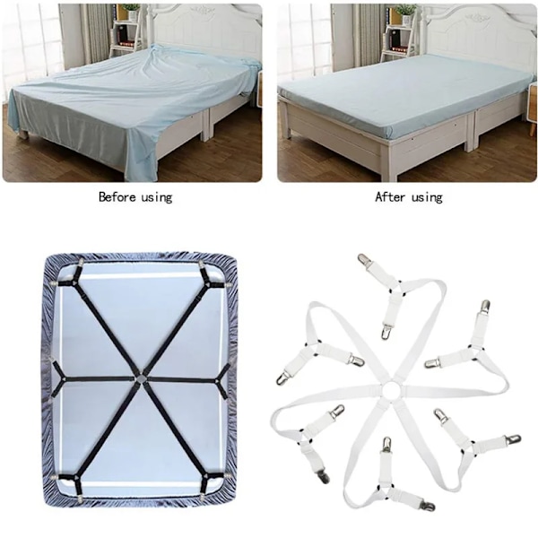 12 klämmor elastiska lakan klämmor, lakan fästen för halksäker sängkläder, soffa överdrag och filtar