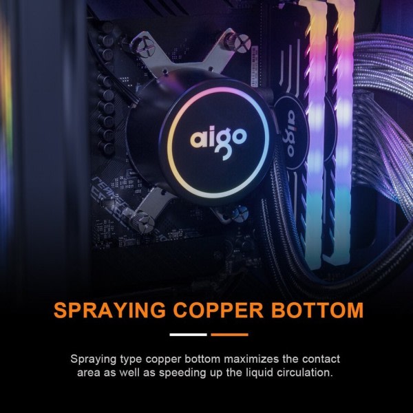Vesi jäähdytys CPU jäähdytin RGB tuuletin neste jäähdytyselementti integroitu jäähdytin