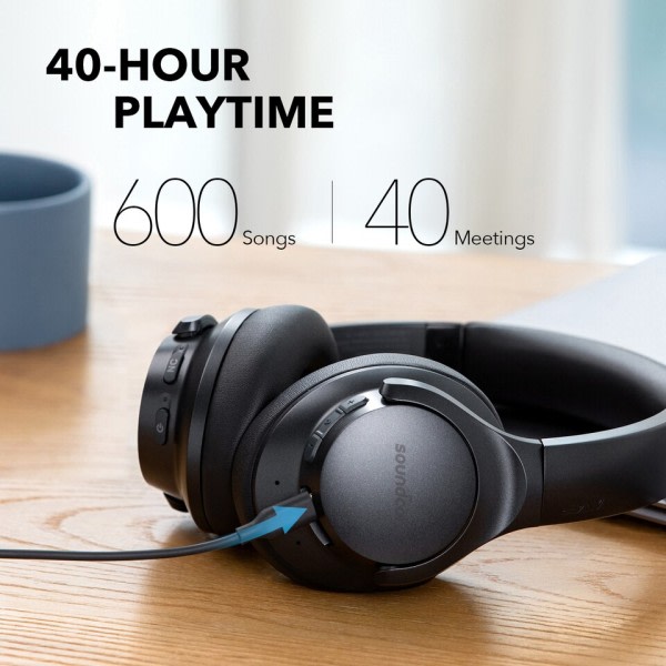 Q20+ Active Noise Cancelling wireless bluetooth Hodetelefoner, 40H Playtime, Hi-Res Audio, Soundcore App