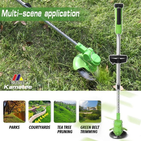 Elektrisk Gräsklippare sladdlös gräs trimmer längd justerbar klippare hushåll trädgård verktyg