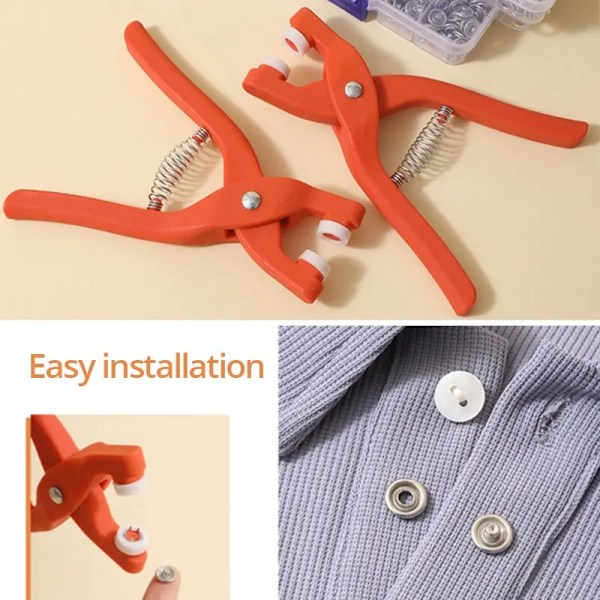Snäpp Knapp Kit Med Hand Tryck Tång Knäppar  Metall Knäppar För Sömnad