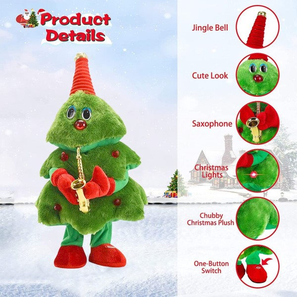 Jul Tre Elektrisk Plysj Leker Morsom Sang Dans Musikk Xmas Tre Dukke