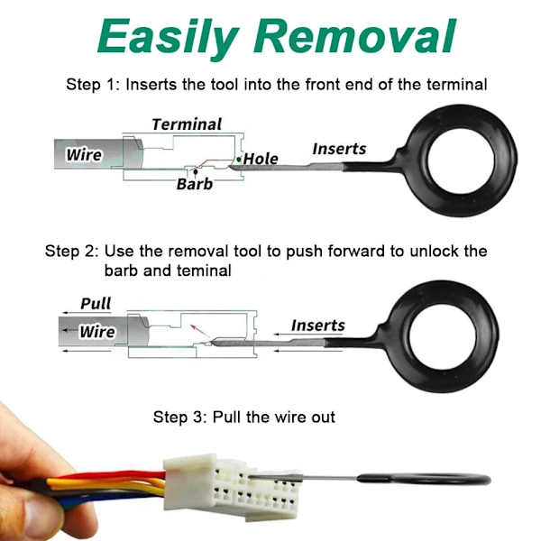 41 stykker Terminal Fjernelse Værktøj Bil Elektrisk Kablet Crimp Connector Pin Extractor Kit