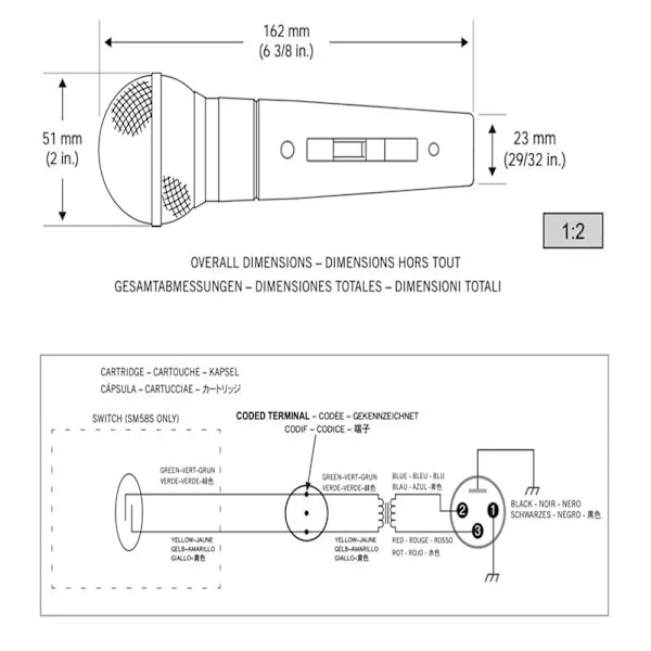 Metall SM58 kardioid Dynamisk Mikrofon För Scen Sång Professionell Trådbunden mikrofon