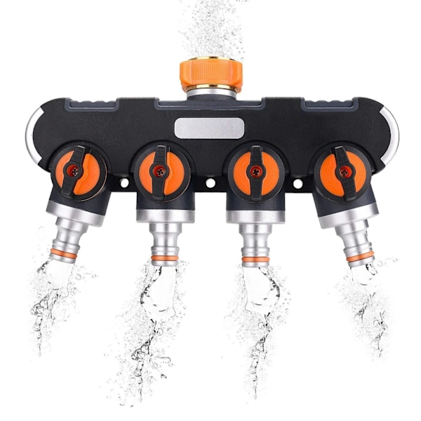 4 Way Garden Slange Splitter 3/4"og 1/2" Tap Distributor for Outdoor Tap Connector
