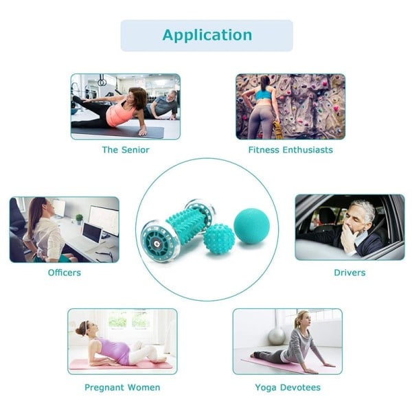 Fot Massager Roller Ballar Kit Yoga Sport Fitness Ball För Hand Ben Rygg Smärta terapi Djup vävnad