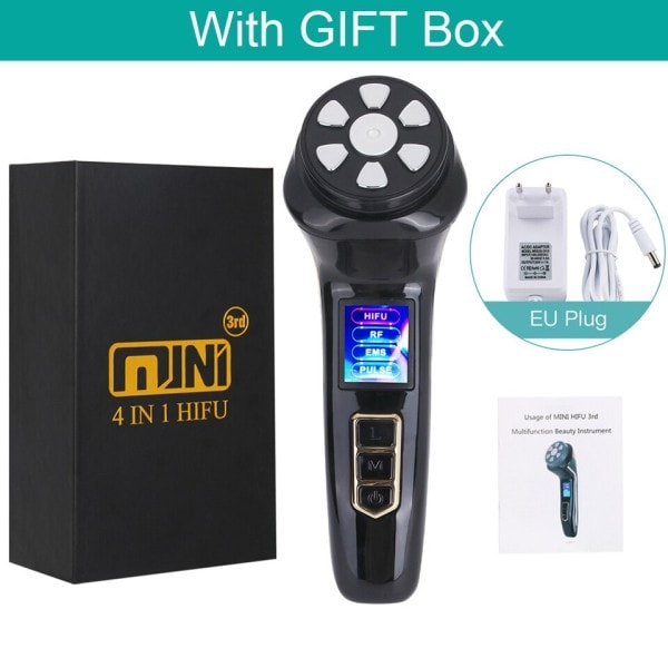 4 in 1 Mini Hifu Machine Ultraääni RF iho kiristys ryppyjä estävä kasvo hierontalaite