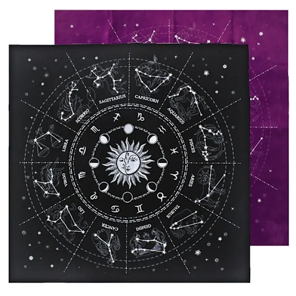 12 Constellations Tarots Kort Bordduk Samet Divination Altar Kläd Bräde spel
