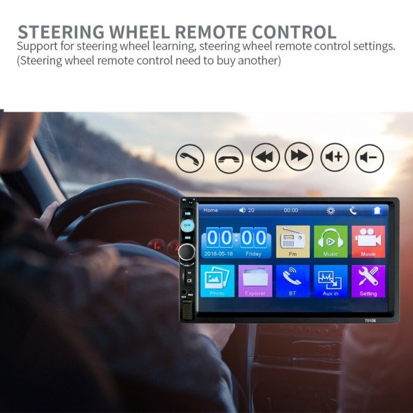 Auto Radio 7 tuumaa HD Auto radio Multimedia MP5 soitin Auto Stereo Bluetooth USB TF FM