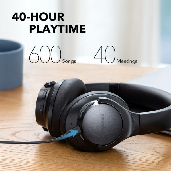 Q20+ Aktiivinen kohina poisto langaton bluetooth kuulokkeet, 40H soittoaika, hi-resoluutio ääni, ääniydin sovellus
