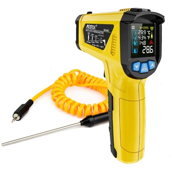 Digital Infraröd Termometer 800/600/400C Adaptiv Emissivitet Beröringsfri Temperatur Meter Laser Pyrometer