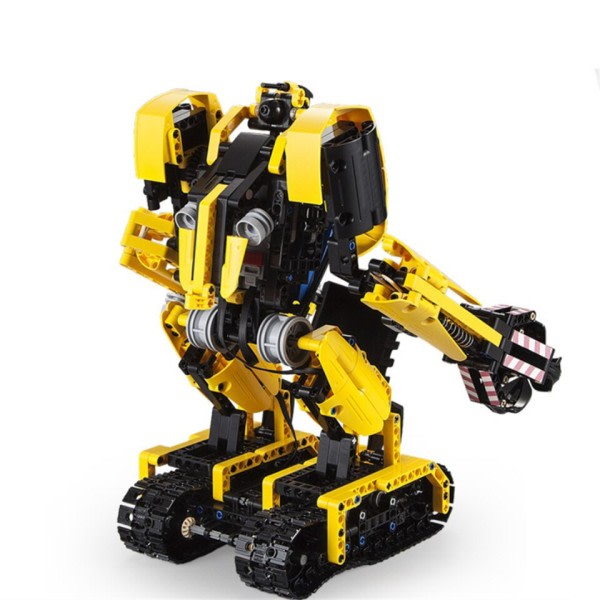 El Byggnad Klossar RC Deformation Robot Bil Modell Klossar Teknisk Fjärrkontroll Grävmaskin