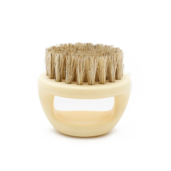 1 stk ring design hest børst mænd barbering børste plastik bærbar frisør skæg børste