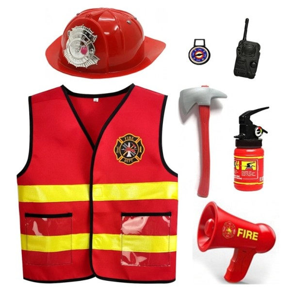 Børn brandmand cosplay lille brandmand brandmænd kostume  til dreng barn halloween karneval fest kostumer