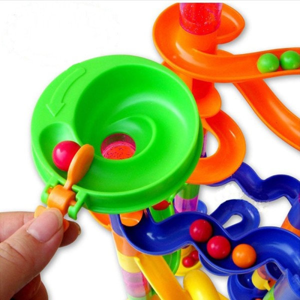 Konstruktion Marmor Löp Lopp Båra Byggnad Klossar Barn 3D Labyrint Ball Rulle Leksaker Barn