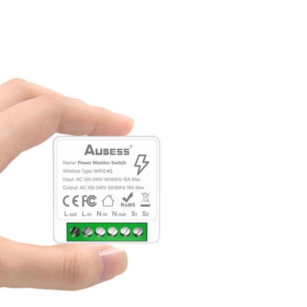 Smart Switch Med Energy Monitor 16A Kontroll Timer Trådlös Switch Arbeta Med Alexa Google Home