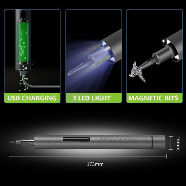 Elektrisk Precision Skruetrækker 64 in 1 1F+ Plus Trådløs Opladning LED Lys  Strøm Skruetrækker Kit