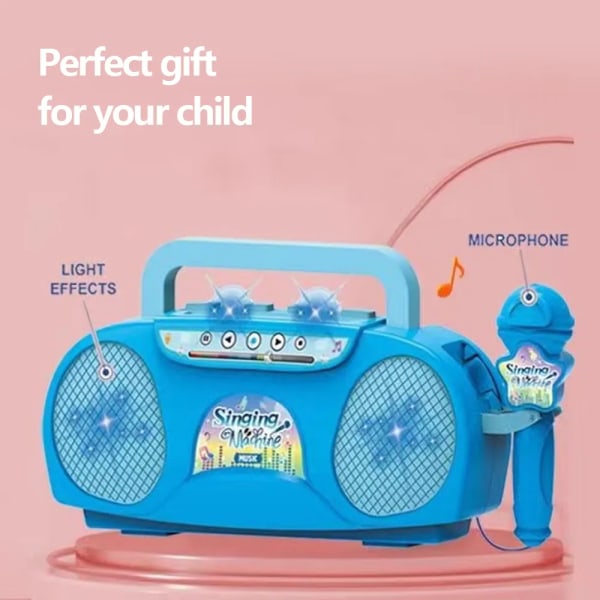 Mikrofon Karaoke Maskin Musikk Instrument Leker med Lys Innendørs Utendørs Reise Pedagogisk leketøy