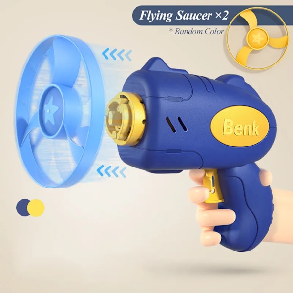 Børn's 10M Launcher Flyvende Skåle Pistool Legetøj Flyvende Disc Skydning Svævende Ejection Katapult Sjove Udendørs Spil