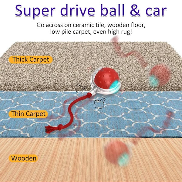 Interactive Cat Toy Ball Super Drive Cat Rolling Balls med fågel kvitter