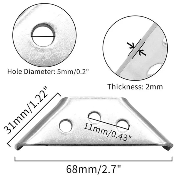 30 Styks Hjørne Stiver led Rustfrit Stål Vinkel Kode Hjørne Bracket Trapeziform Vinkel Kode Hylde Støtte Fastener Med Skrue